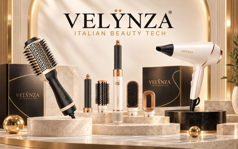 Logo de Velynza aplicado en vitrina